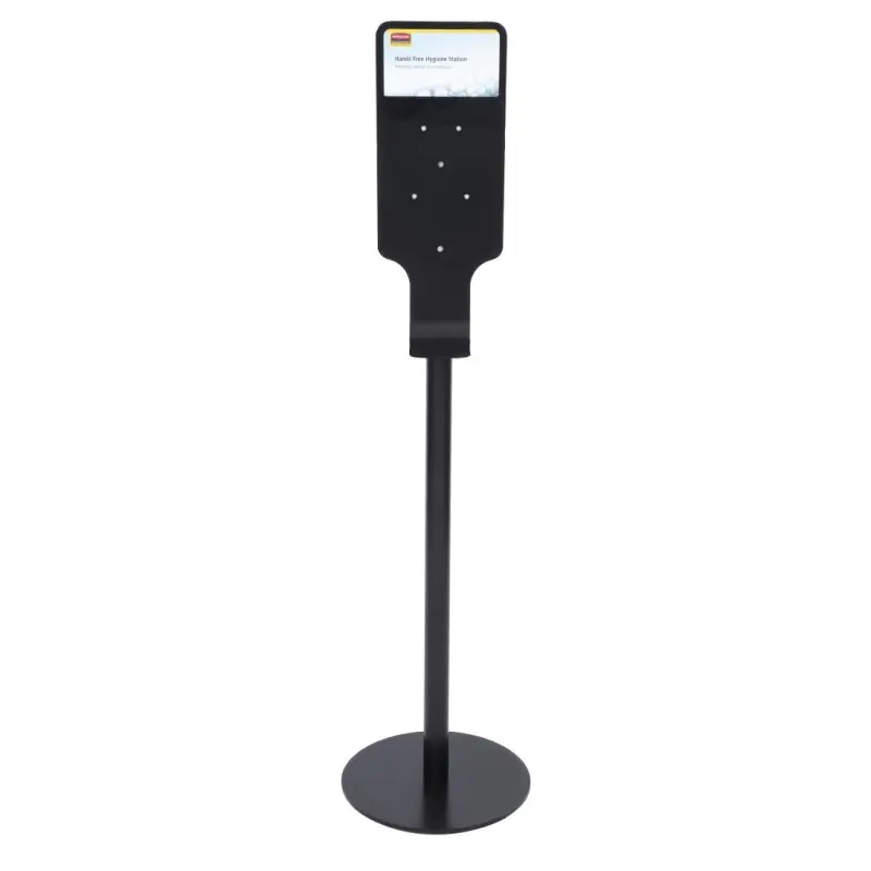 Borne d’hygiène sur pied Rubbermaid noire avec support AutoFoam Borne d’hygiène sur pied Rubbermaid noire avec support AutoFoam