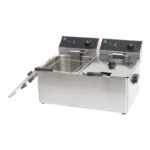 Friteuse électrique professionnelle double à poser CUISTANCE inox, deux cuves de 8 L