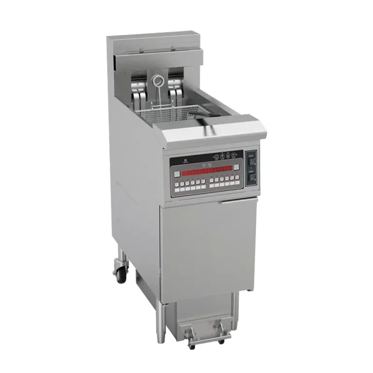 Friteuse électrique professionnelle CUISTANCE inox 26 L avec système de filtration, sur roues