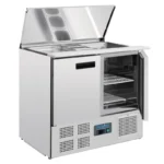 Comptoir à salade Polar G606 vue d’ensemble avec couvercle