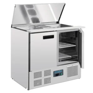 Comptoir à salade Polar G606 vue d’ensemble avec couvercle