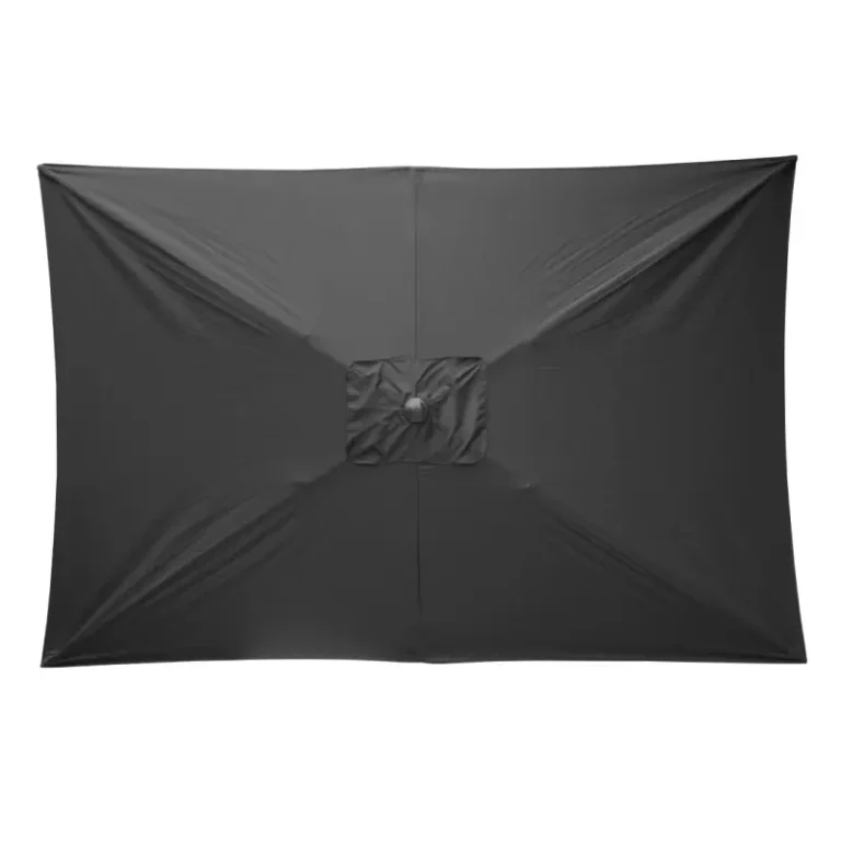 Parasol rectangulaire Bolero Seville – DZ871 – 2x3m – Noir – Polyester 245g/m² – Manivelle