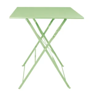 Table carrée pliante Bolero – FT271 – 600x600mm – Vert clair – Acier – Pliable