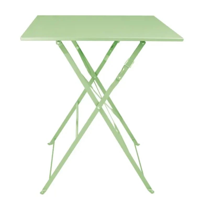 Table carrée pliante Bolero – FT271 – 600x600mm – Vert clair – Acier – Pliable
