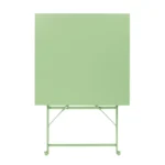 Table carrée pliante Bolero – FT271 – 600x600mm – Vert clair – Acier – Pliable