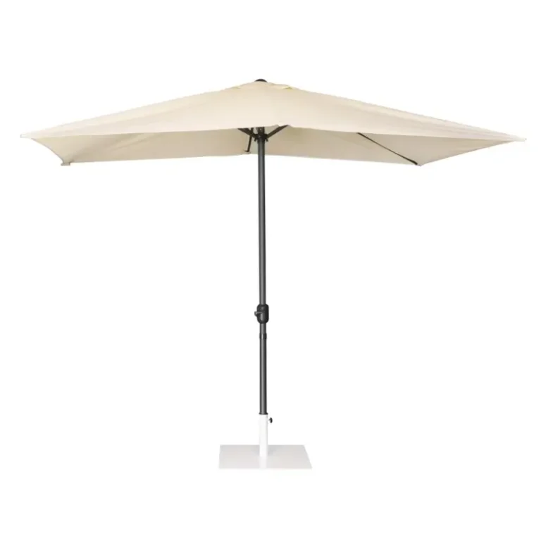Parasol rectangulaire Bolero Seville – FU505 – 2x3m – Crème – Polyester 245g/m² – Manivelle