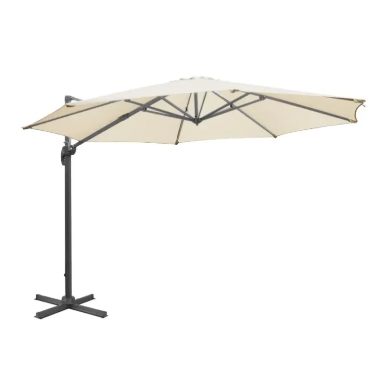 Parasol déporté professionnel Bolero Venice – FU507 – 3,5m – Crème – Rotation 360°