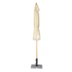Parasol rond à rayures Bolero Sicile – FU508 – 2,5m – Crème – Polyester 245g/m² – Frangé