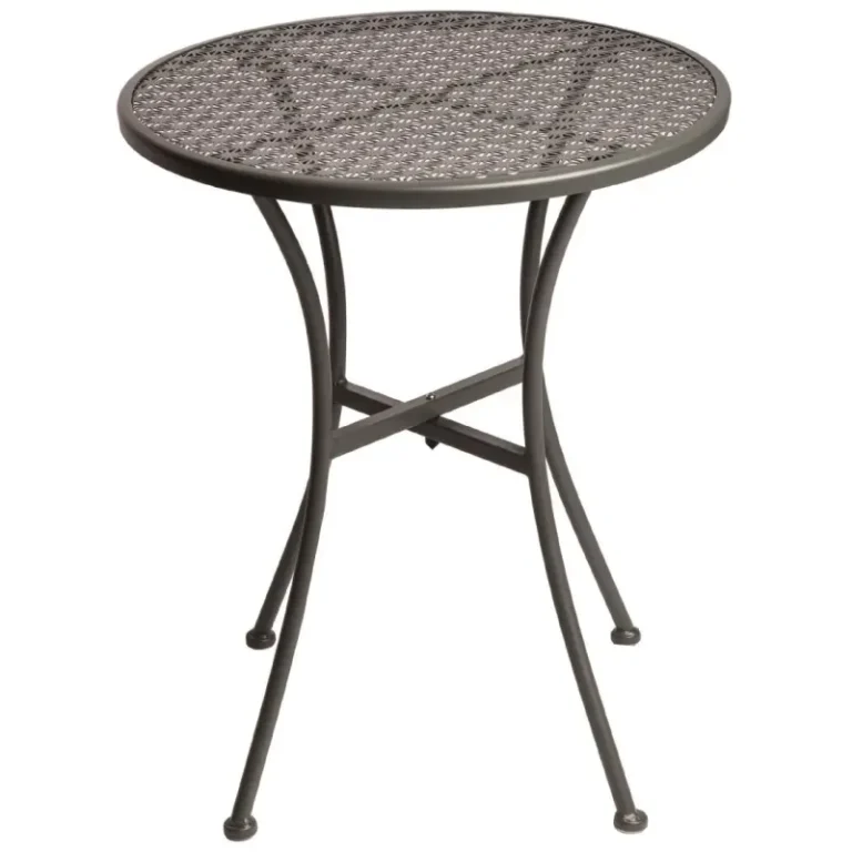 Table bistro ronde ajourée Bolero – GG703 – Ø600mm – Grise – Acier laqué