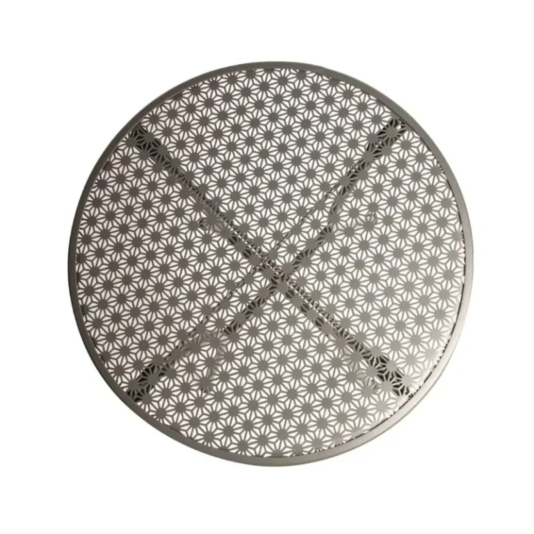 Table bistro ronde ajourée Bolero – GG703 – Ø600mm – Grise – Acier laqué