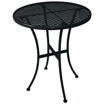 Table bistro ronde ajourée Bolero – GG705 – Ø600mm – Noire – Acier laqué