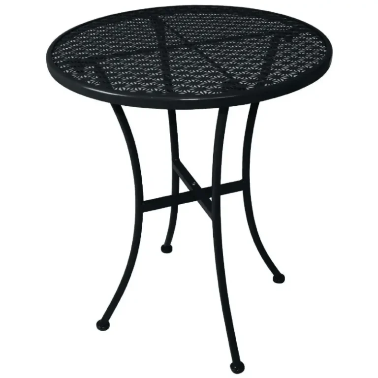 Table bistro ronde ajourée Bolero – GG705 – Ø600mm – Noire – Acier laqué