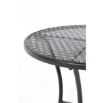 Table bistro ronde ajourée Bolero – GG705 – Ø600mm – Noire – Acier laqué
