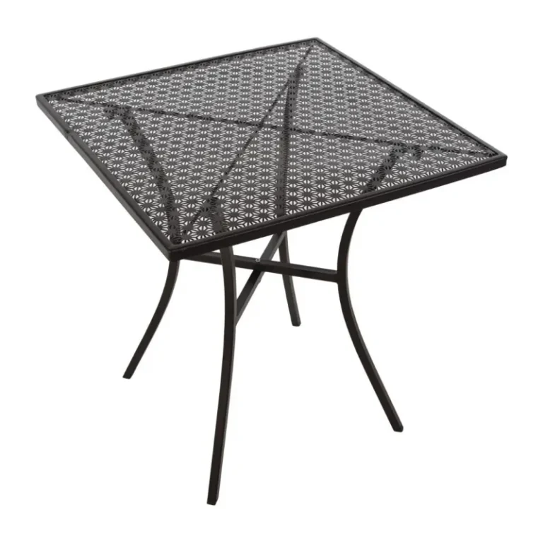 Table bistro carrée ajourée Bolero – GG706 – 700x700mm – Noire – Acier galvanisé