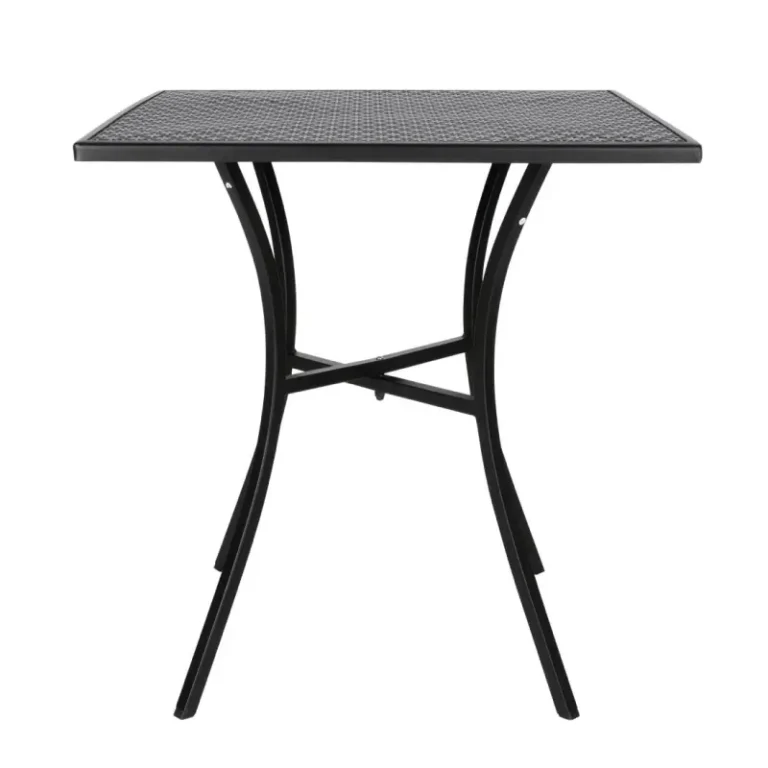 Table bistro carrée ajourée Bolero – GG706 – 700x700mm – Noire – Acier galvanisé