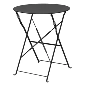 Table de terrasse pliante Bolero – GH558 – Ø595mm – Noire – Acier