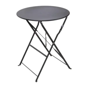 Table de terrasse pliante Bolero – GH558 – Ø595mm – Noire – Acier