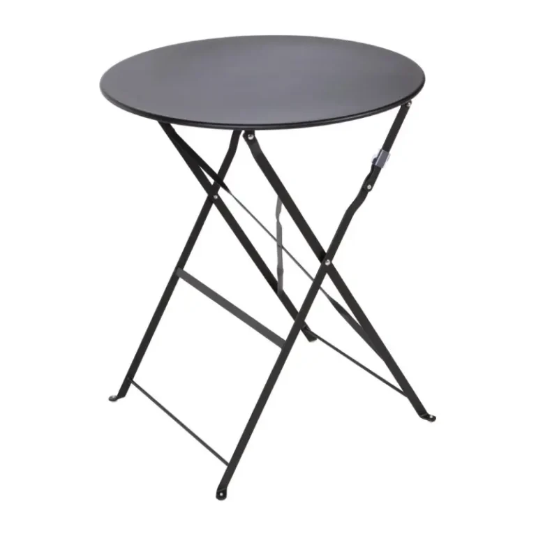Table de terrasse pliante Bolero – GH558 – Ø595mm – Noire – Acier