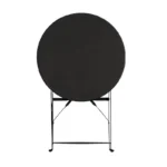 Table de terrasse pliante Bolero – GH558 – Ø595mm – Noire – Acier