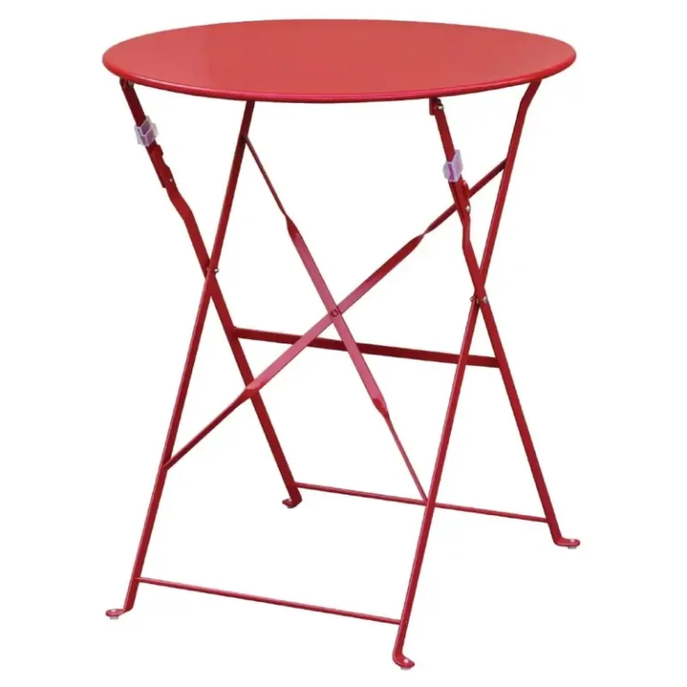 Table de terrasse pliante Bolero – GH560 – Ø595mm – Rouge – Acier