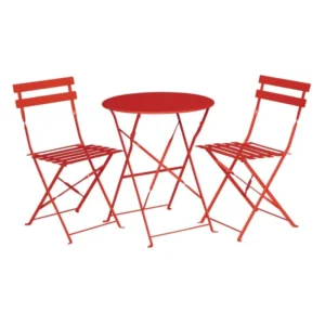 Table de terrasse pliante Bolero – GH560 – Ø595mm – Rouge – Acier