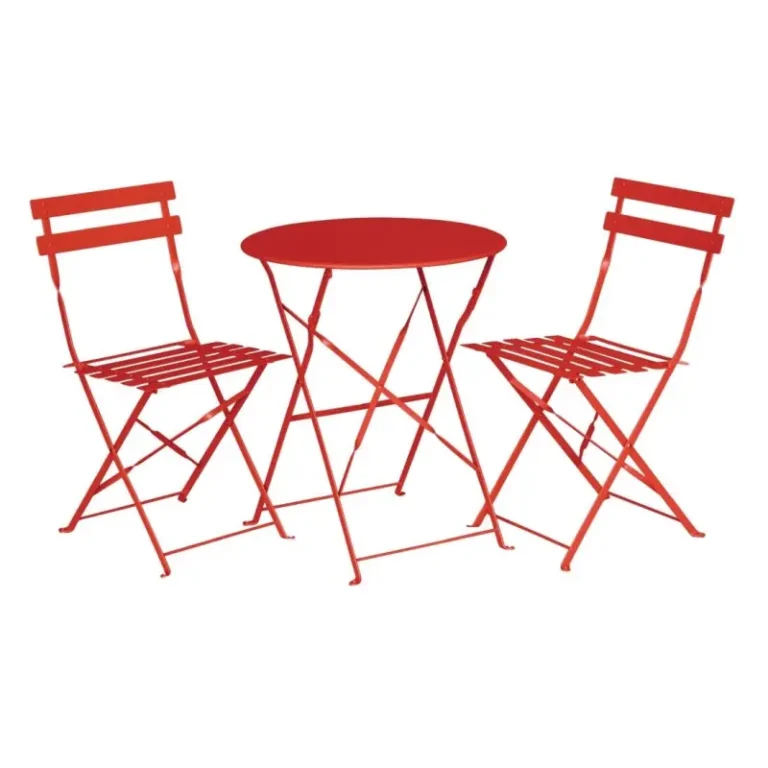 Table de terrasse pliante Bolero – GH560 – Ø595mm – Rouge – Acier