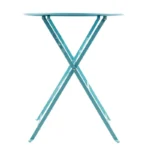 Table de terrasse ronde pliante Bolero – GK983 – Ø595mm – Bleu turquoise – Acier galvanisé