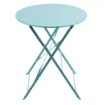 Table de terrasse ronde pliante Bolero – GK983 – Ø595mm – Bleu turquoise – Acier galvanisé