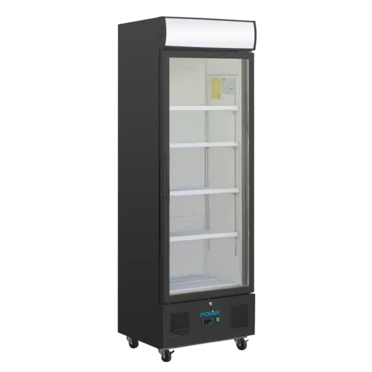 Vitrine réfrigérée Polar GH427 noire vue de face