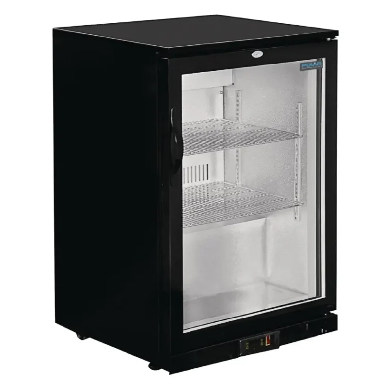 Arrière-bar Polar GL001 1 porte pivotante noir vue de droite