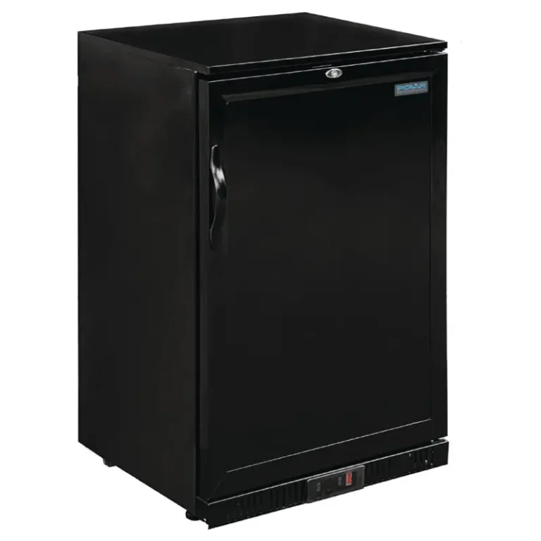 Arrière-bar Polar GL015 1 porte pleine noir vue de face