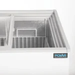 Congélateur coffre vitré Polar GM499 intérieur paniers