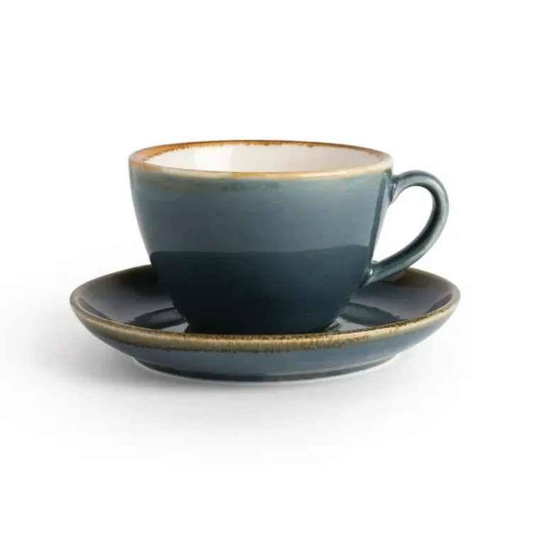 Tasse Olympia Kiln océan avec sa soucoupe GP349