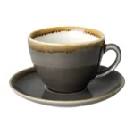 Tasse Olympia Kiln grise avec sa soucoupe HC391