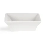 Mini plats carrés Olympia Whiteware 75 x 75 mm en porcelaine blanche vitrifiée, lot de 12