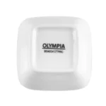 Mini raviers Olympia Whiteware empilés, détail des angles arrondis
