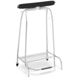 Poubelle à pédale GOLDINOX 110 L en inox avec clapet hermétique et roulettes freinées