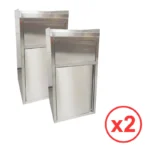 Lot de 2 poubelles snack GOLDINOX en inox avec bac plastique amovible et plateau basculant
