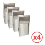 Lot de 4 poubelles snack GOLDINOX en inox avec bac plastique amovible et plateau basculant