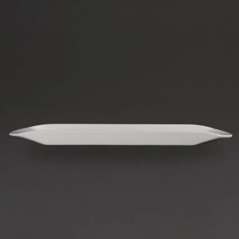 Plat Gondola Olympia 560 x 150 mm en porcelaine blanche pour buffet
