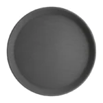 Plateau antidérapant rond noir Olympia Kristallon, gamme C557