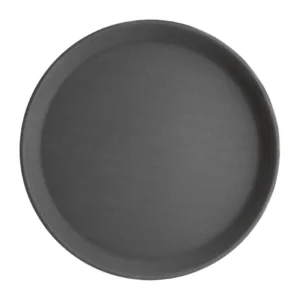 Plateau antidérapant rond noir Olympia Kristallon, gamme C557