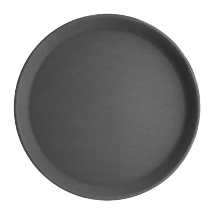 Plateau antidérapant rond noir Olympia Kristallon, gamme C557