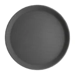 Plateau antidérapant rond noir Kristallon, gamme C558