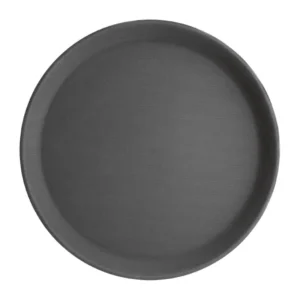 Plateau antidérapant rond noir Kristallon, gamme C558