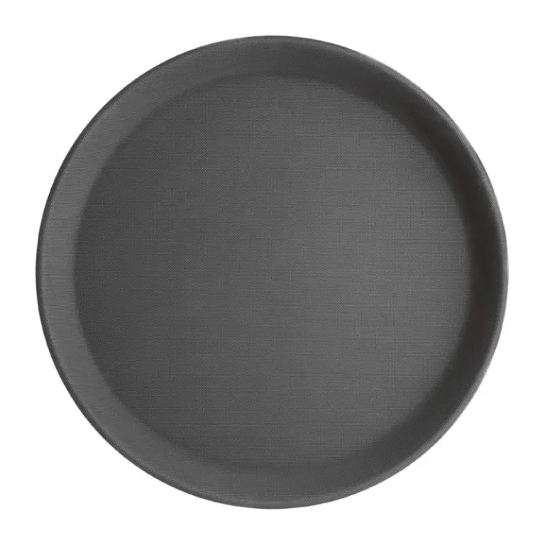 Plateau antidérapant rond noir Kristallon, gamme C558