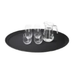 Plateau ovale Kristallon C162 chargé de verres