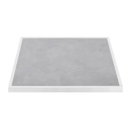 Plateau de table verre trempé Bolero effet pierre gris clair