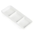 Plat 3 compartiments Olympia Whiteware C336 en porcelaine blanche