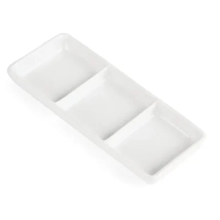 Plat 3 compartiments Olympia Whiteware C336 en porcelaine blanche